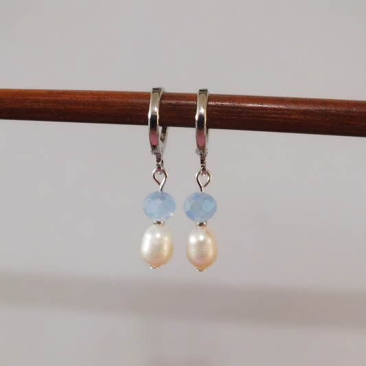 Pale Blue Pearl Earrings