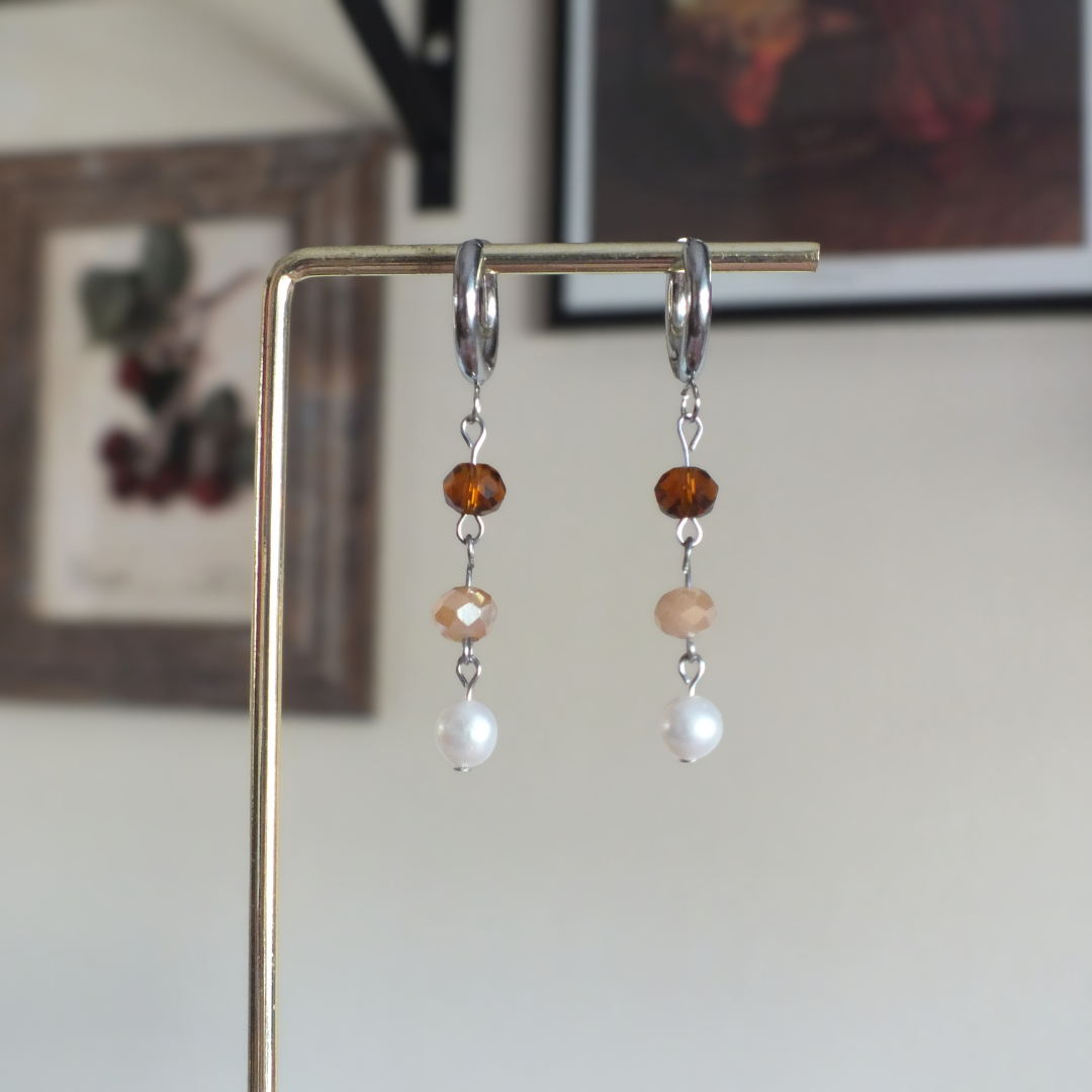Autumn Leaves Pearl Earrings
