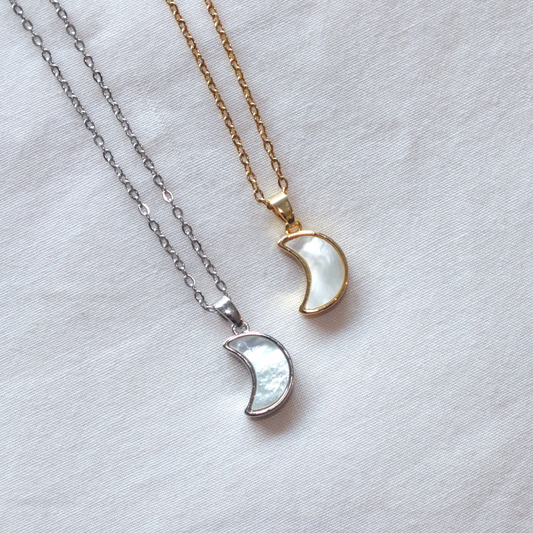 Shell Moon Pendant Necklace