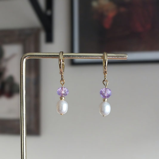Lavender Pearl Earrings