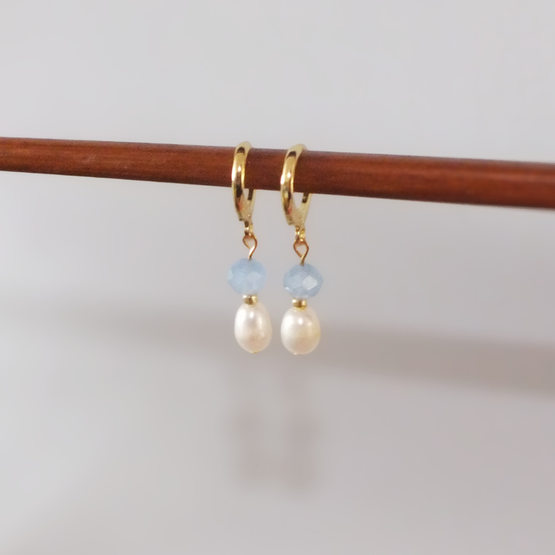 Pale Blue Pearl Earrings