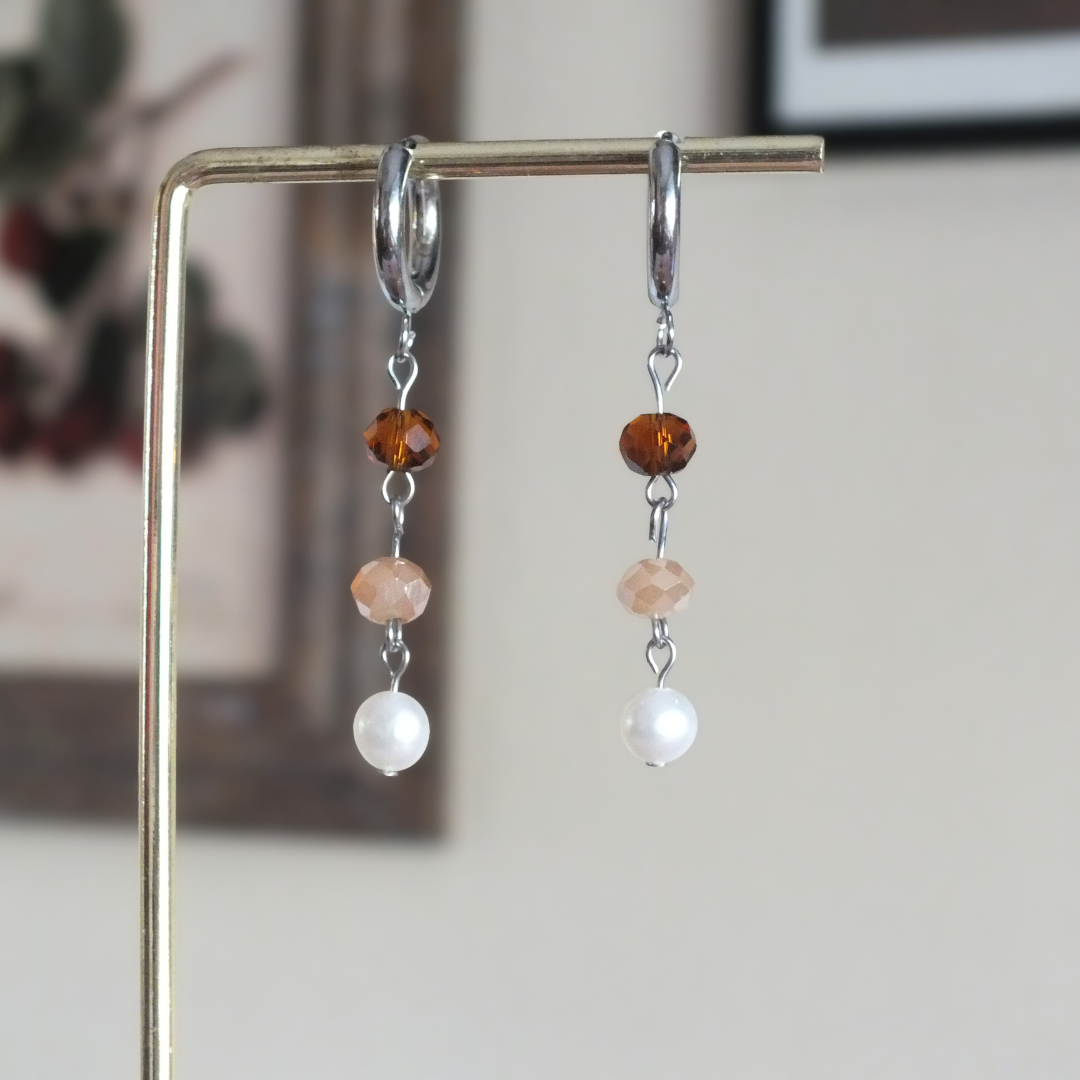 Autumn Leaves Pearl Earrings