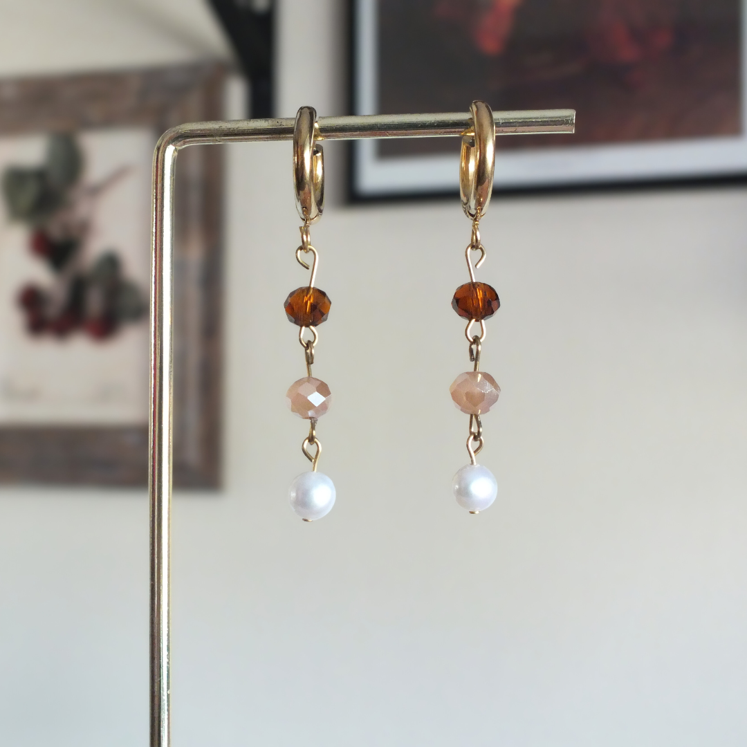 Autumn Leaves Pearl Earrings