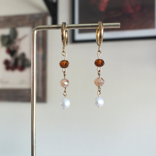 Autumn Leaves Pearl Earrings