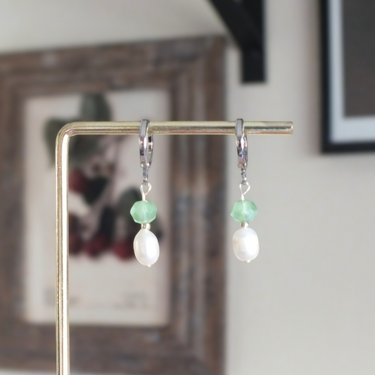 Sage Pearl Earrings