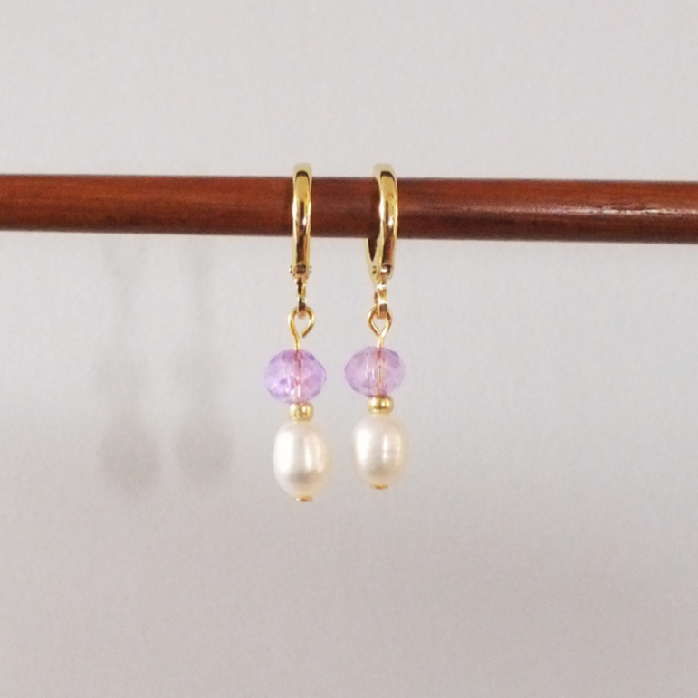Lavender Pearl Earrings