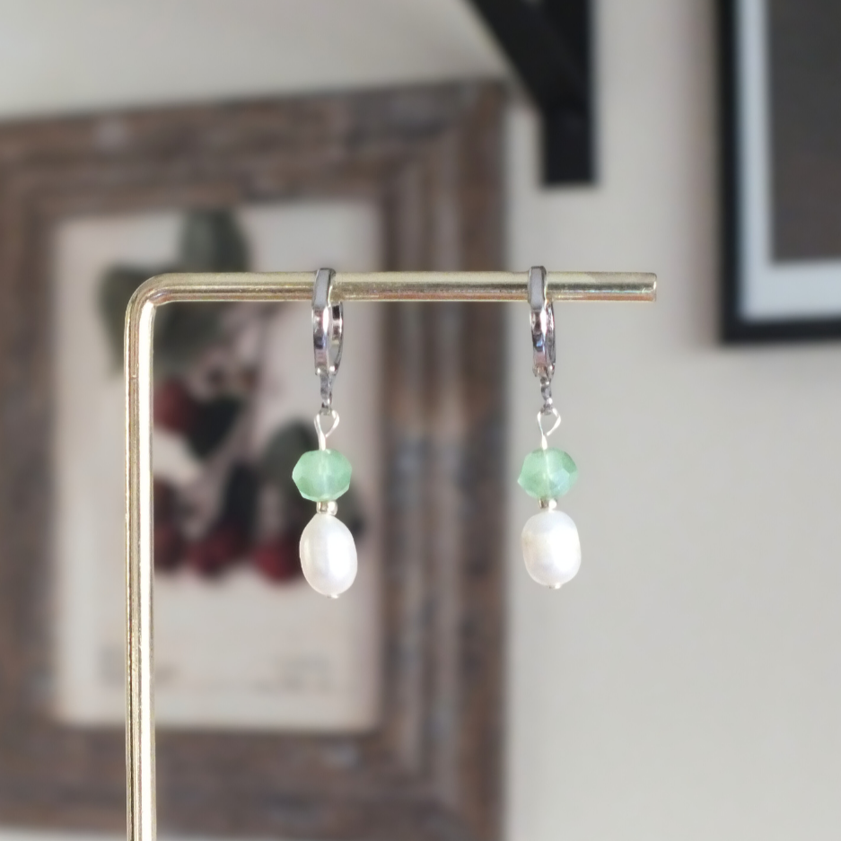 Sage Pearl Earrings